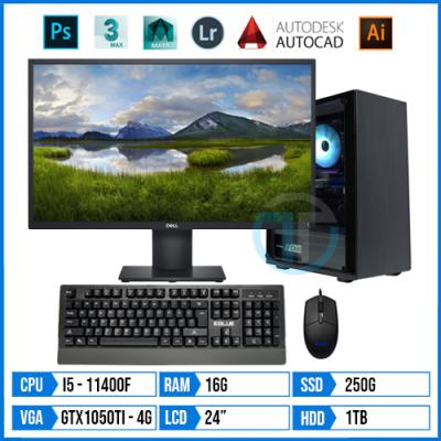 PC Designer TWS11400F – Core i5 11400F | 16G | GTX1050ti 4G | 250G SSD | 1TB HDD | 24″