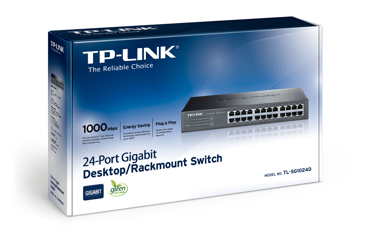 Switch TP-Link TL-SG1024D, lắp tủ hoặc để bàn 24 cổng tốc độ Gigabit